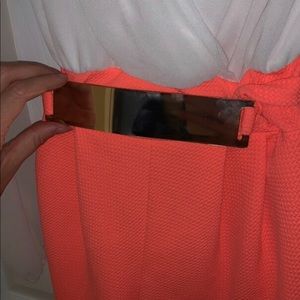 White/Hot pink chiffon Romper